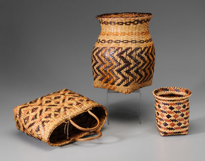 Three Cherokee River Cane Baskets 117f28