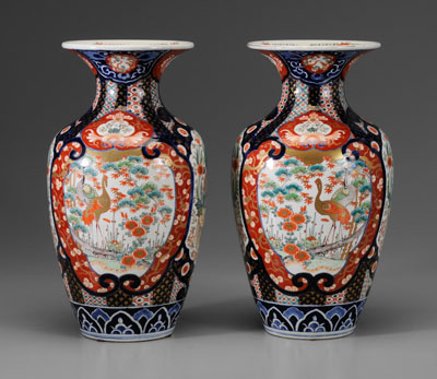 Pair Imari Porcelain Vases Japanese  117f2b