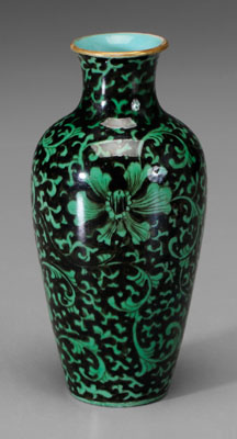 Rare Black and Green Glazed Vase  117f6c