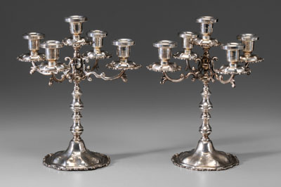 Pair Mexican Sterling Candelabra 117f7a