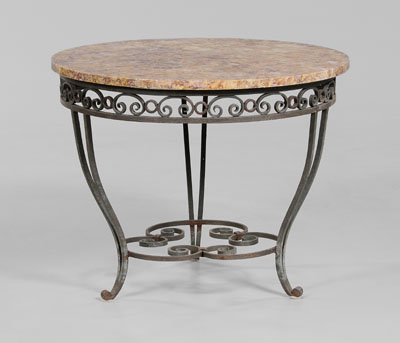 Painted Wrought Iron Side Table