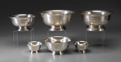 Six Sterling Dog Trophies American  117ff2