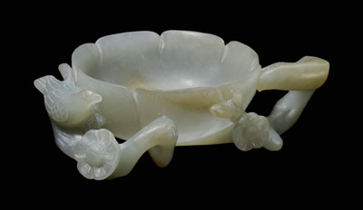 Jade Brush Washer Qing Dynasty  11800b