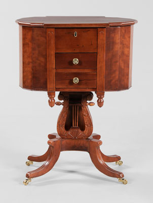 Classical Figured Cherry Sewing Stand