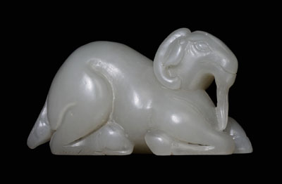 Jade Goat late Qing Dynasty pale 118045