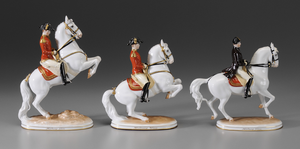 Three Porcelain Equestrian Figures 1188a9