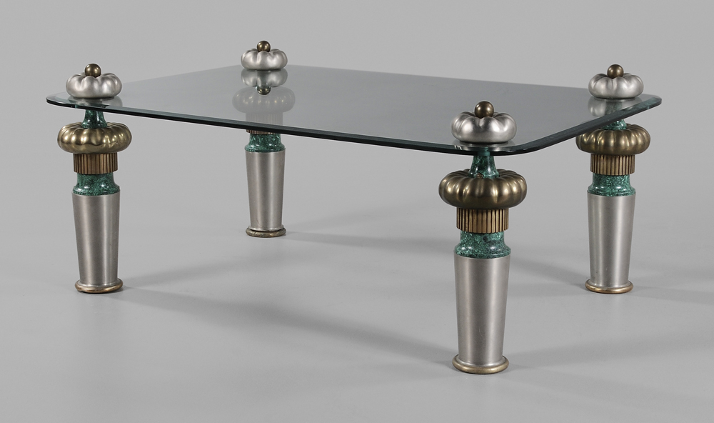 Malachite and Glass Coffee Table modern,