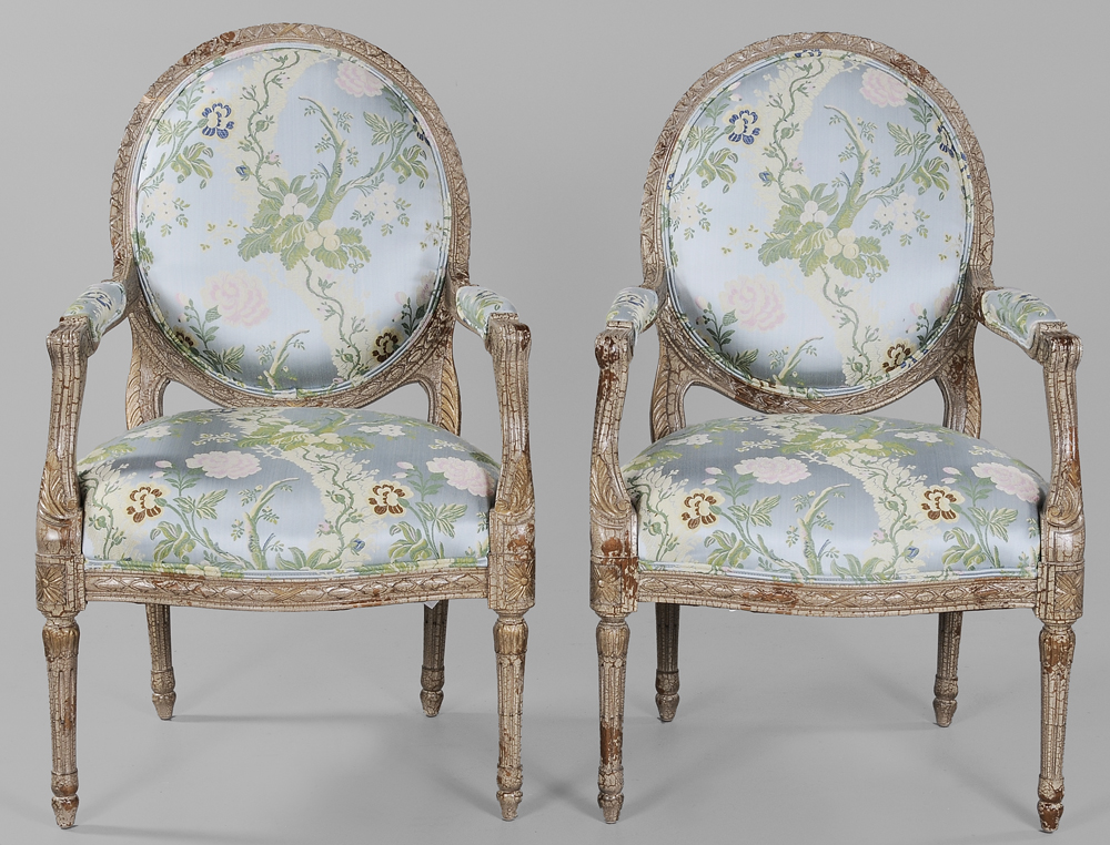 Pair Louis XVI Style Paint Decorated 1188c5