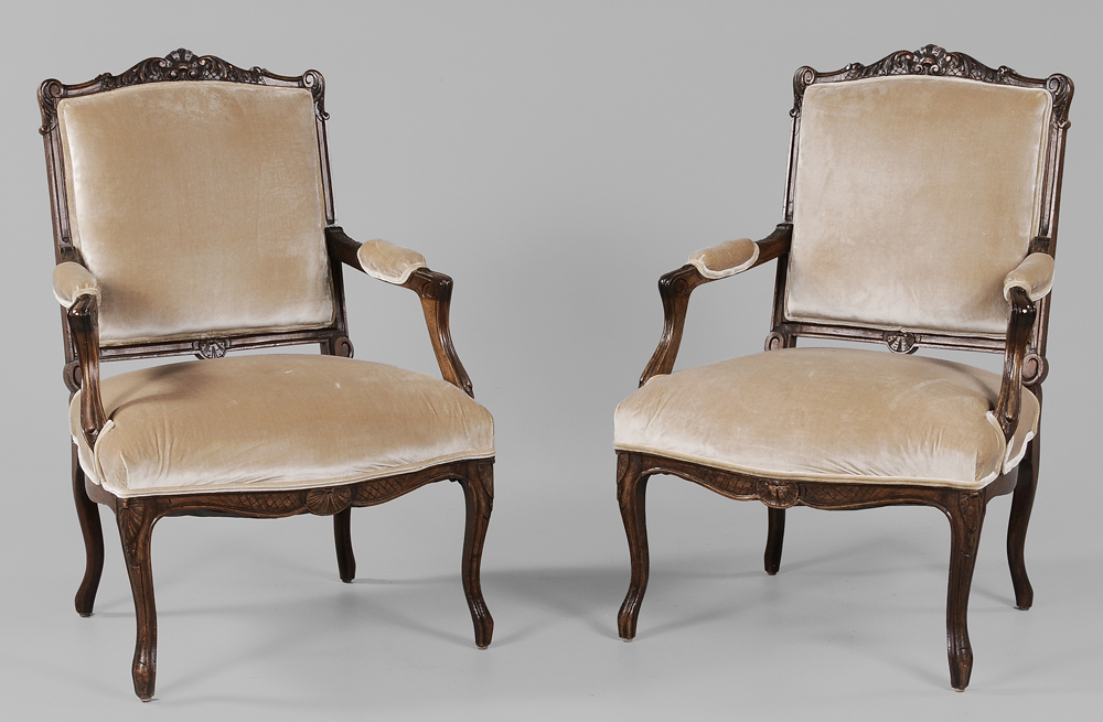 Pair Louis XV Style Upholstered 1188c9