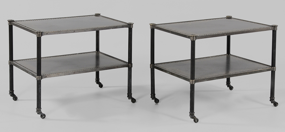 Pair Patinated Brass Low Tables 1188e0