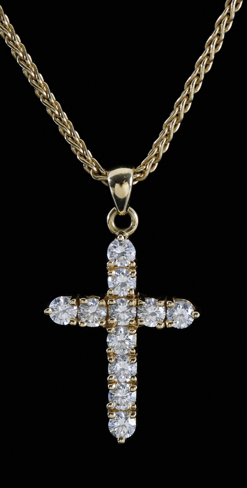 Diamond Cross Necklace 18 kt gold 1188ea