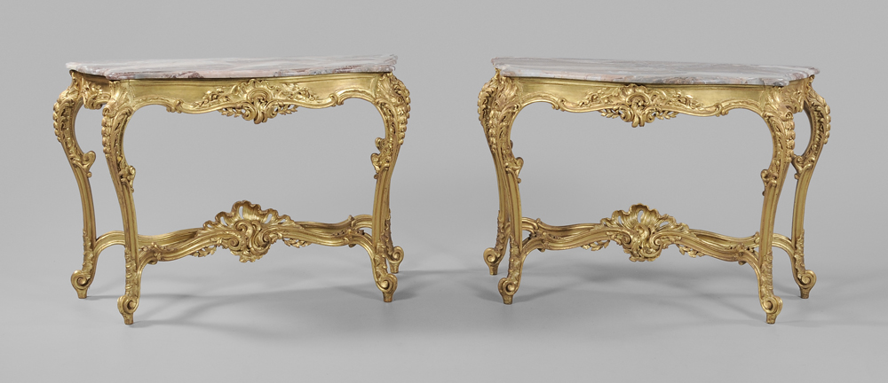 Pair Louis XV Style Carved and 1188f7