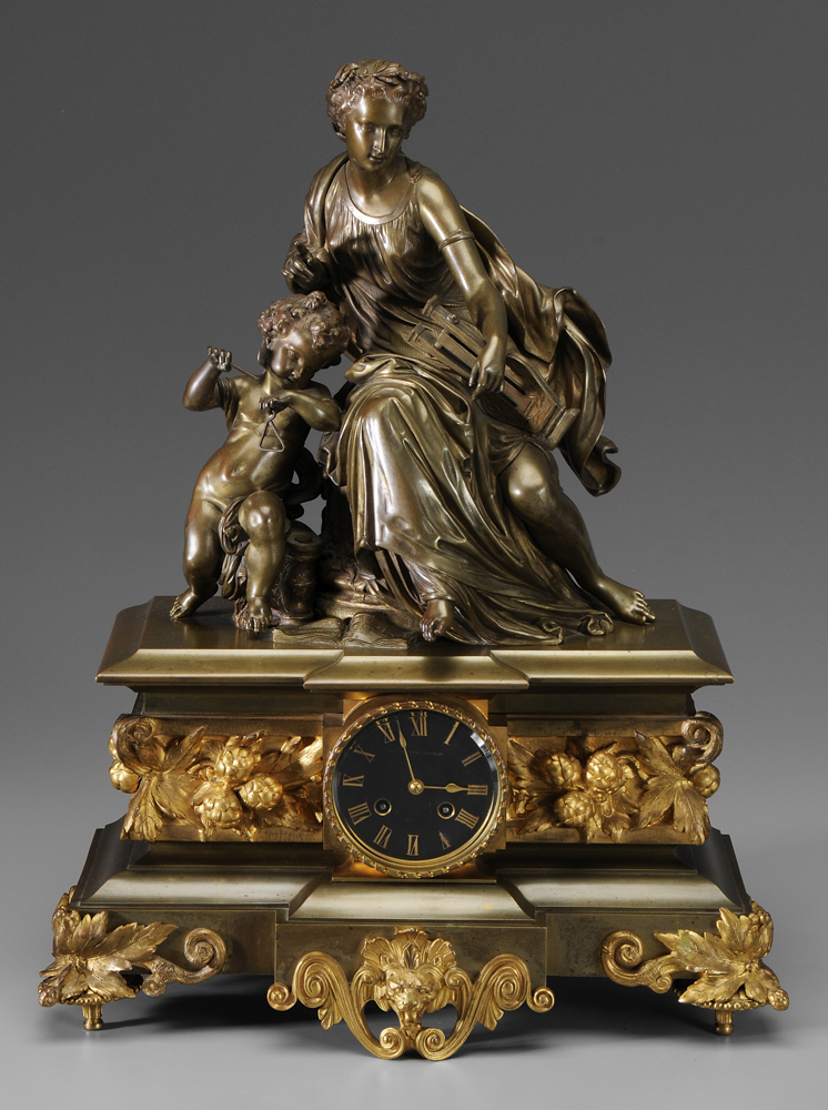 A Napoleon III Bronze Mantle Clock 11890c