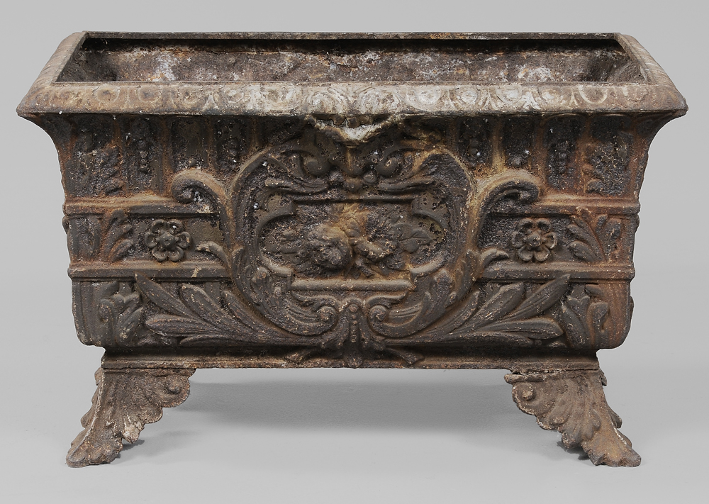 Relief Decorated Cast Iron Planter 118910