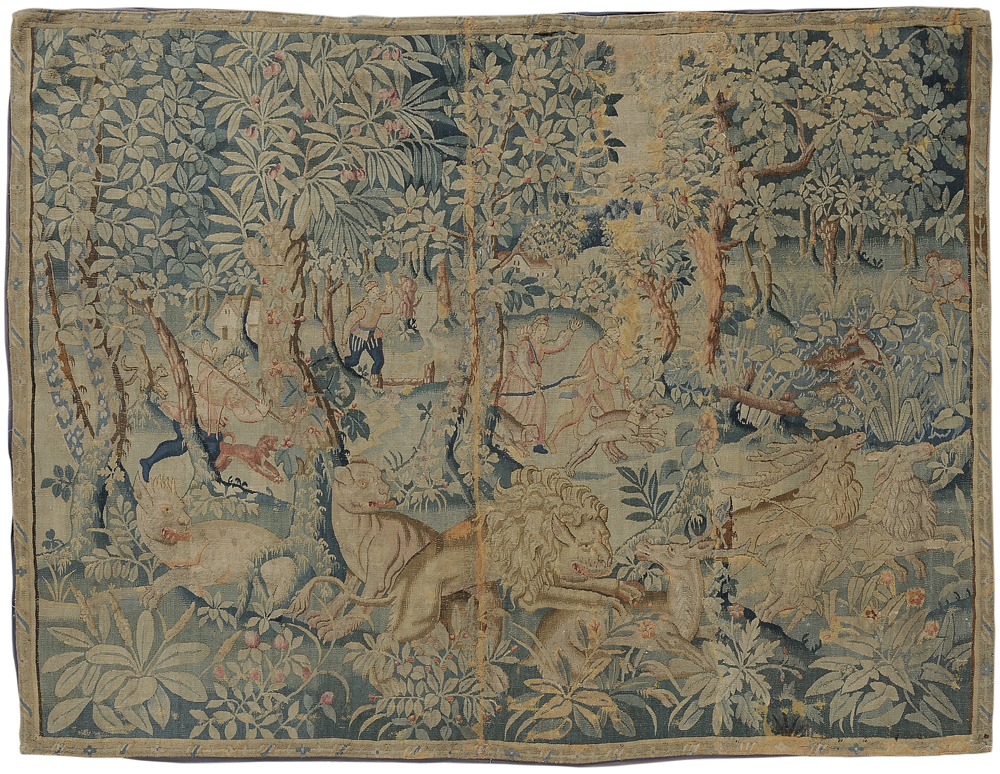 Verdure Tapestry With Hunt Scenes 118967