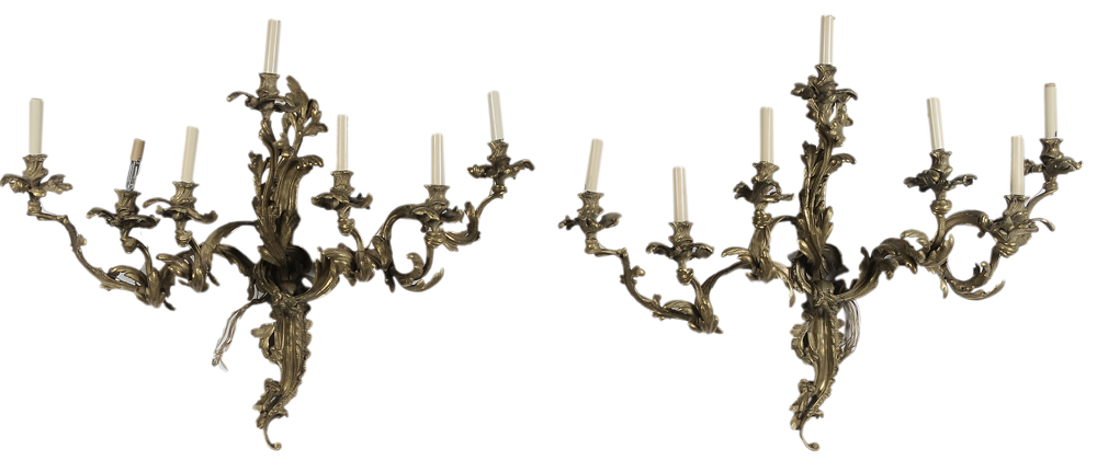 Pair Rococo Style Bronze Sconces 1189a8