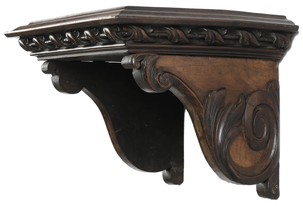 Baroque Style Carved Walnut Bracket 1189d6