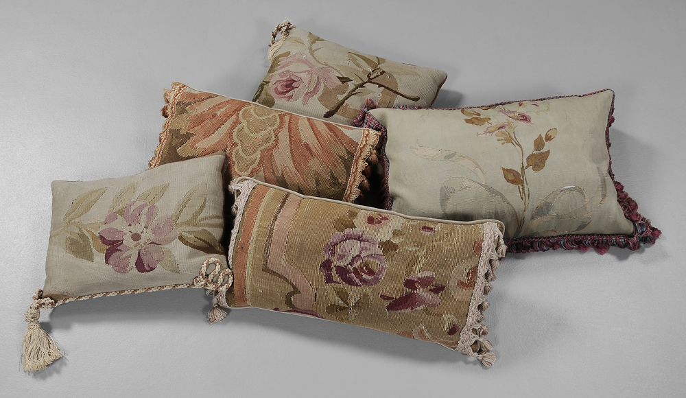 Five Tapestry Pillows all faced with