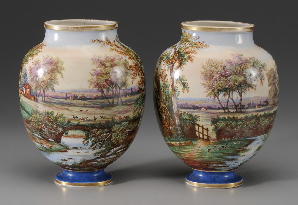 Pair Porcelain Vases English or 118a40