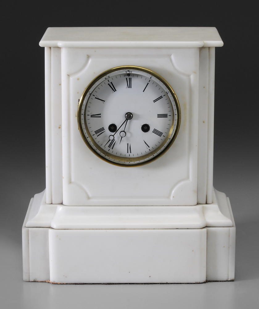 White Marble Shelf Clock French  118a85