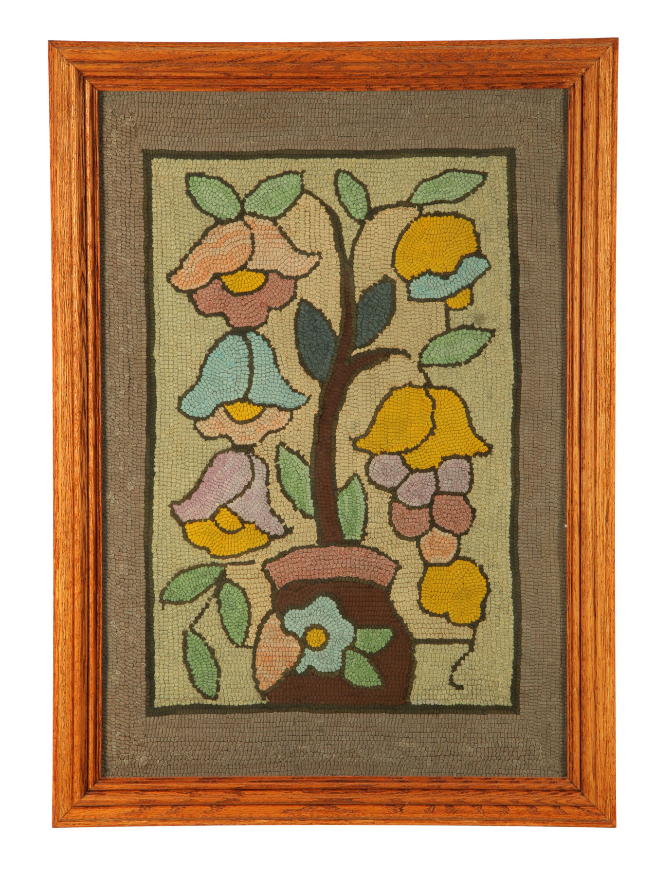 FRAMED HOOKED RUG American 1st 116fa6