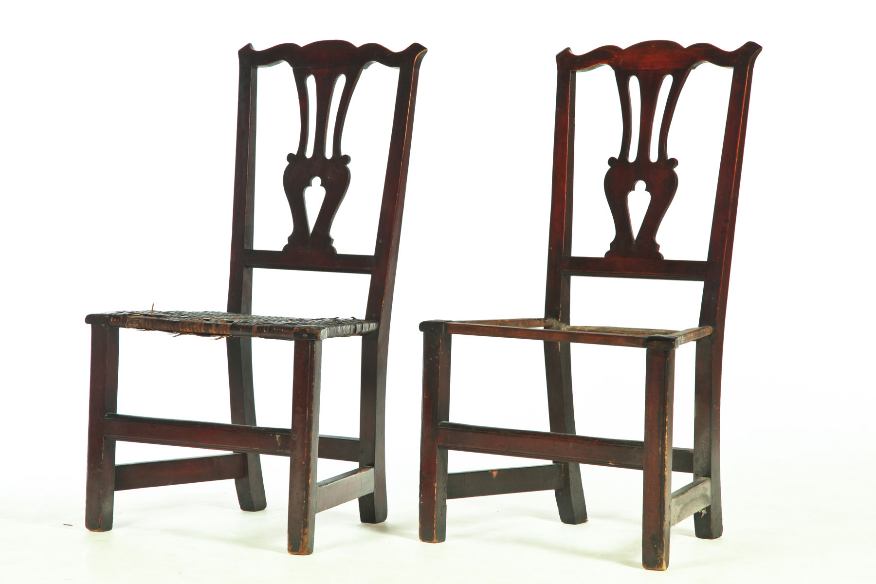 PAIR OF CHIPPENDALE SIDE CHAIRS.