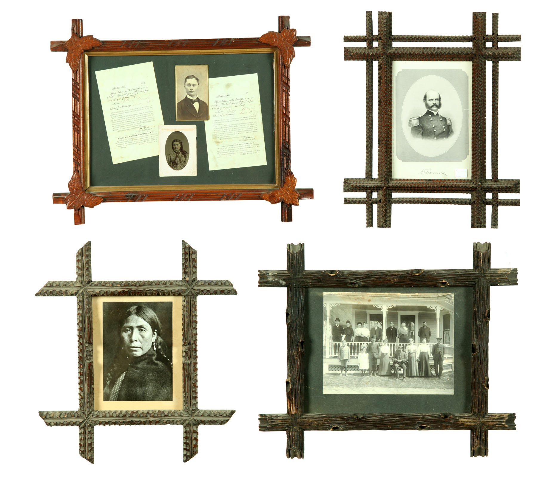 FOUR CROSS CORNER FRAMES.  American