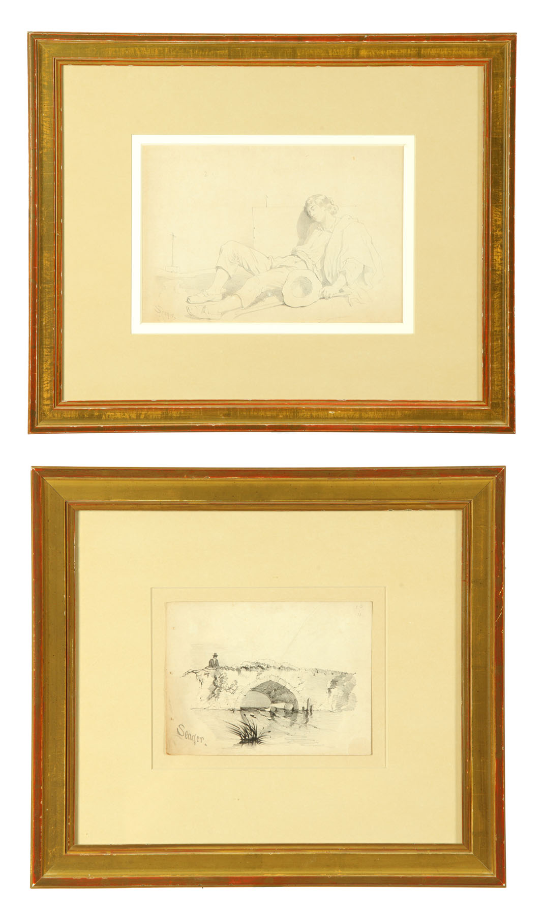 TWO SKETCHES BY EDWARD SEAGER (ENGLAND