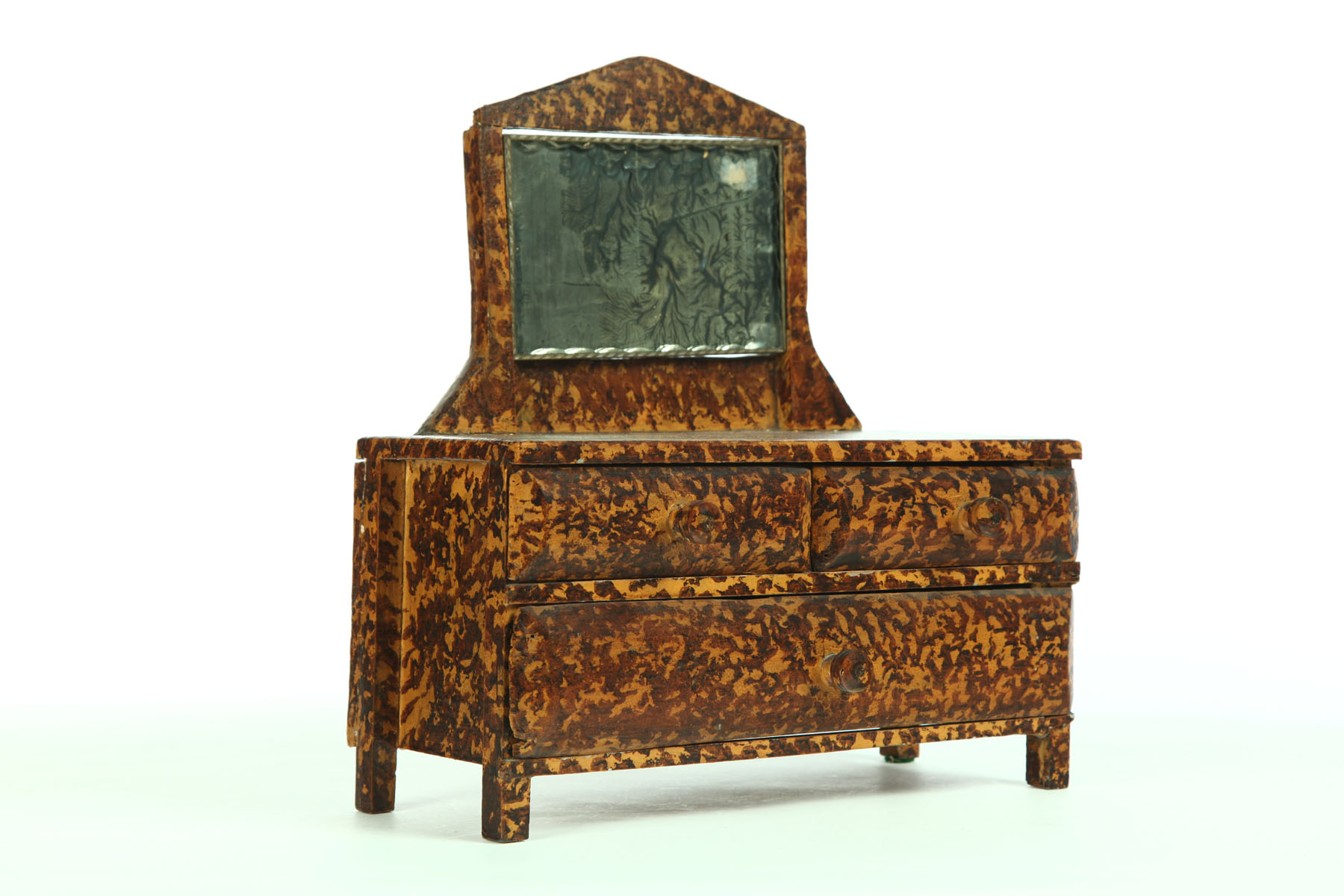 MINIATURE DECORATED CHEST.  American