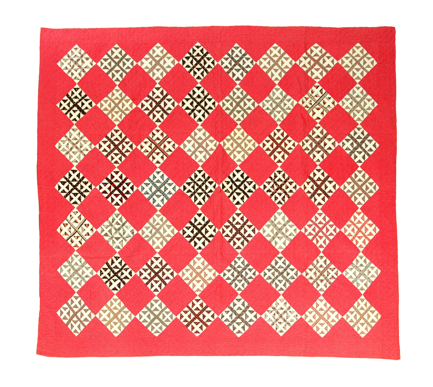 PIECED QUILT.  American  3rd quarter-19th