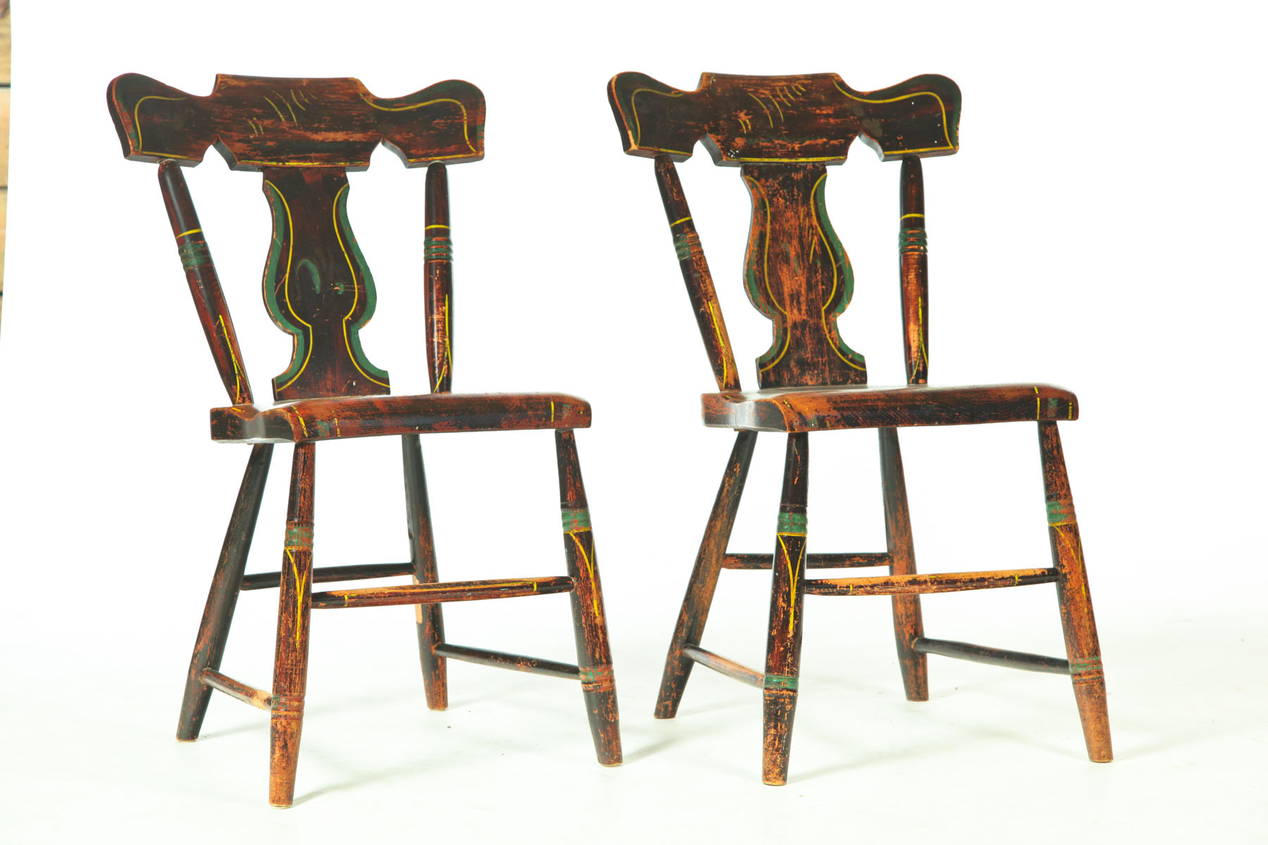 SET OF SIX DECORATED CHAIRS Signed 1170ce