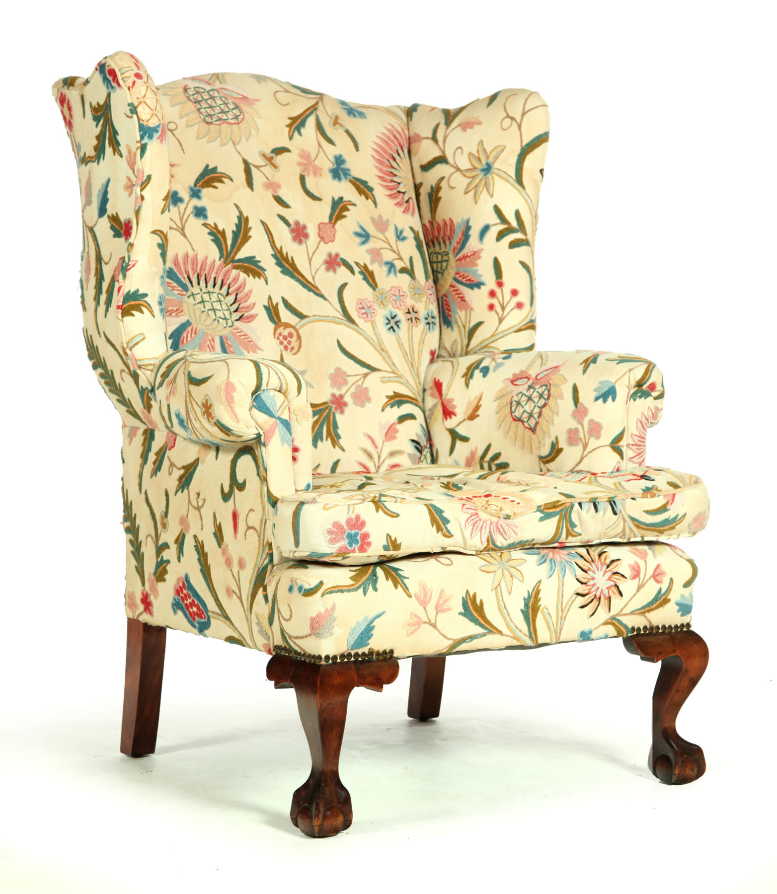 CHIPPENDALE-STYLE EASY CHAIR.  American