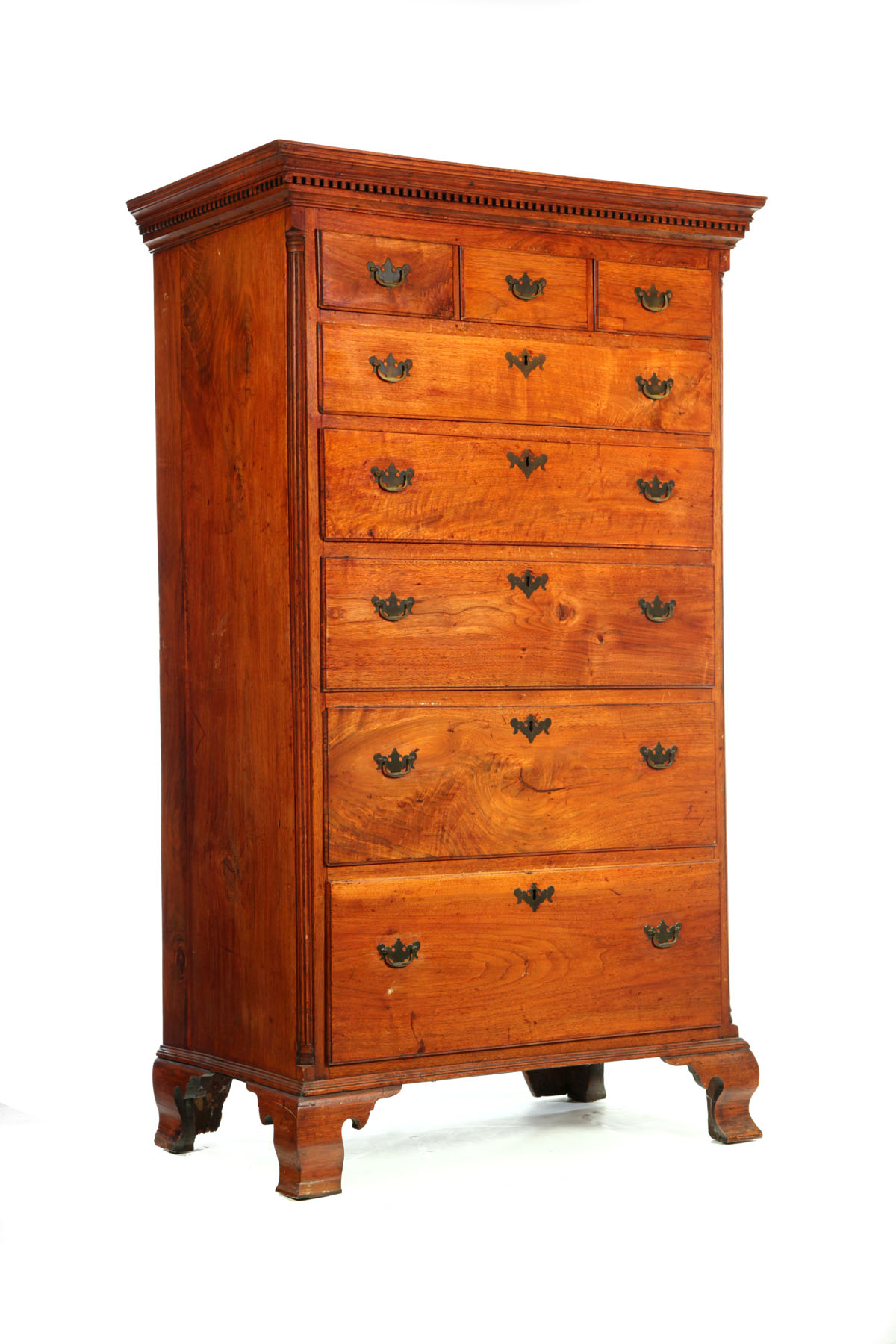 CHIPPENDALE TALL CHEST OF DRAWERS  1170fc