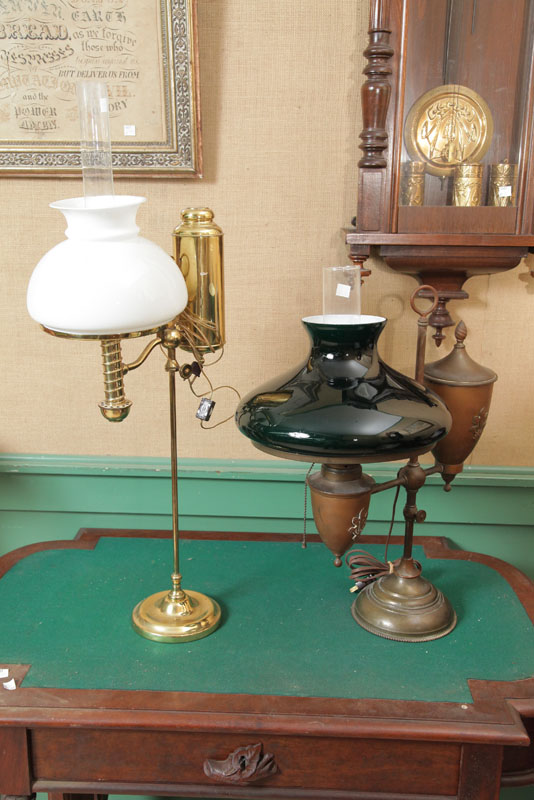 TWO STUDENT LAMPS. Including one with