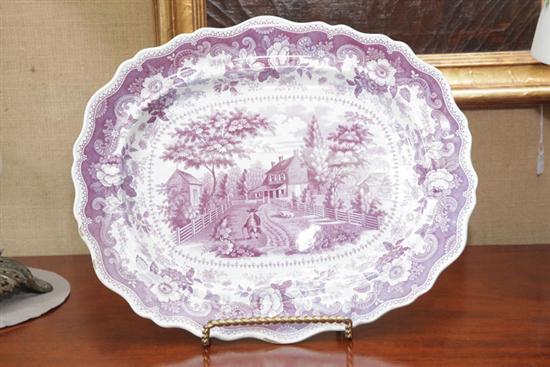 STAFFORDSHIRE PURPLE TRANSFER PLATTER  1172a6