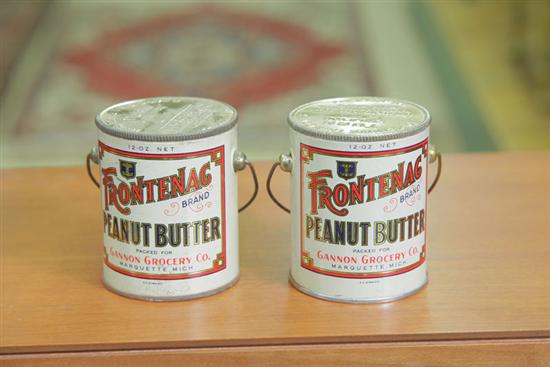 TWO PEANUT BUTTER TINS. ''Frontenag