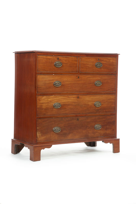 CHEST OF DRAWERS. Mahogany having two