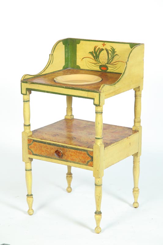 DECORATED SHERATON WASHSTAND American 1172ed