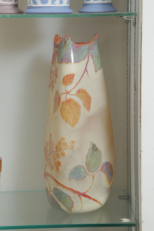 FRENCH CAMEO VASE. Light brown vase