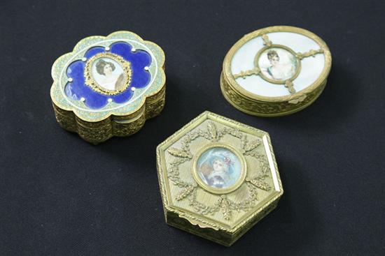 THREE GILT BRONZE TRINKET BOXES 117335