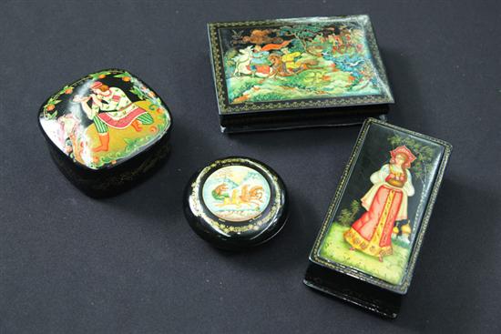 FOUR RUSSIAN DECORATED LACQUER 11733d