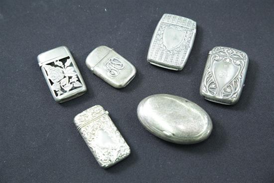 SIX STERLING SILVER MATCH SAFES  117349