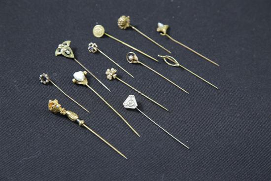 LOT OF STICK PINS Twelve pins 11735d