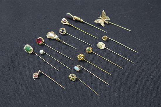 LOT OF STICK PINS Fifteen pins 11735a