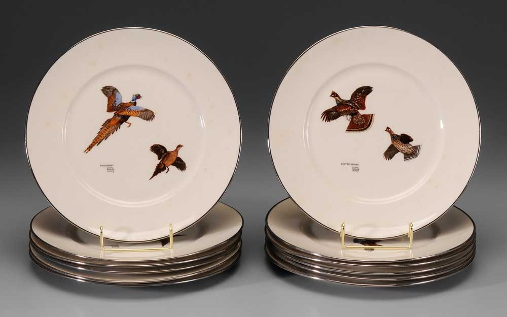Set of 12 Game Bird Plates each with