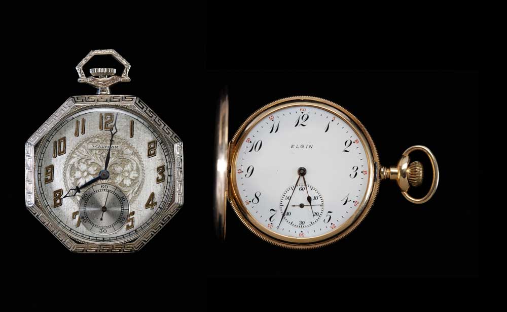 Two Gold Pocket Watches one octagonal 11a90f