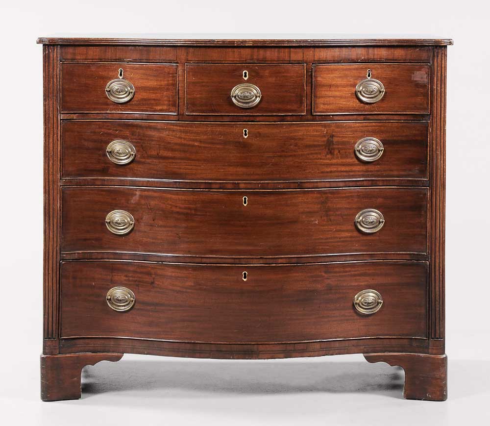 Regency Inlaid Mahogany Serpentine 11a924