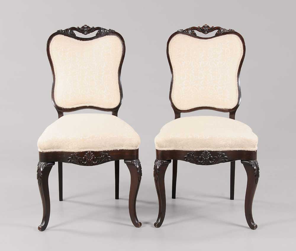 Pair Victorian Carved Rosewood