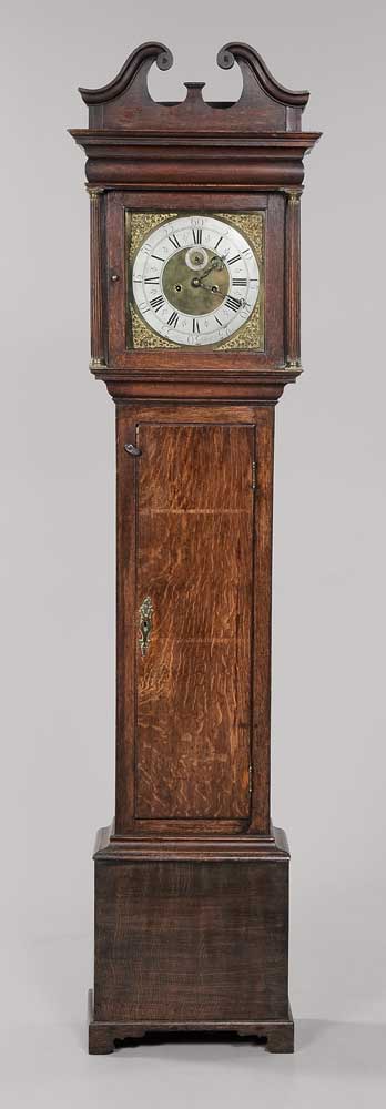 Chippendale Oak Tall Case Clock