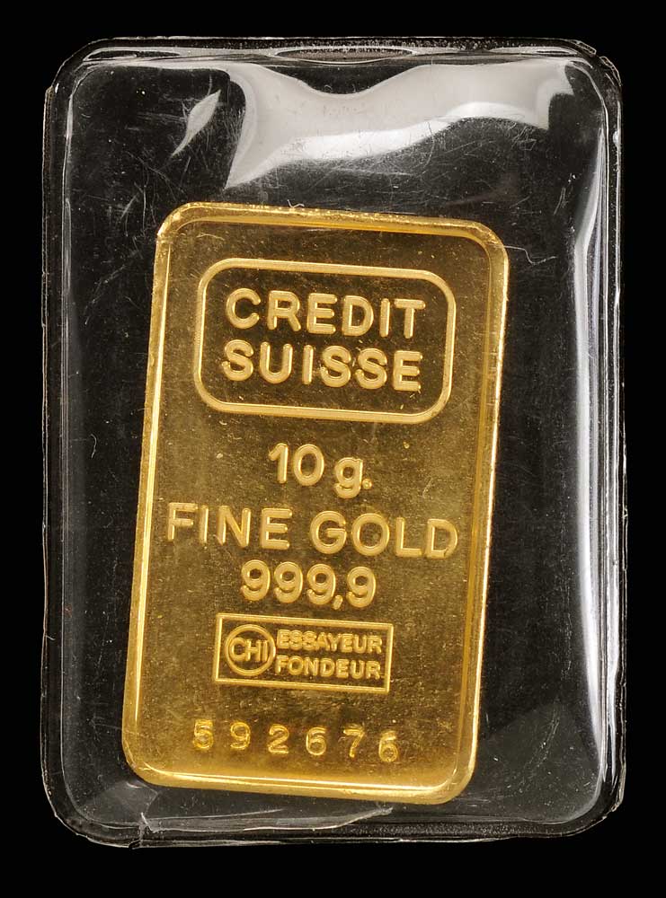 Credit Suisse 10 Gram Gold Ingot serial